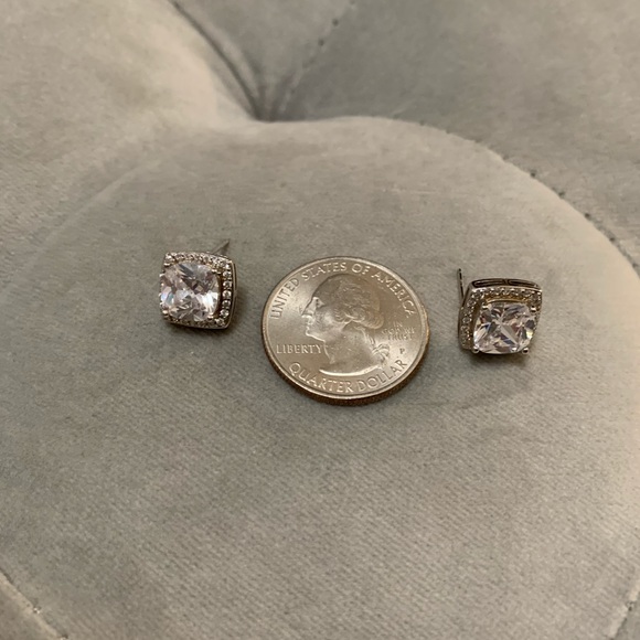 Diamond Stud Earrings with Diamond Halo - Picture 4 of 5